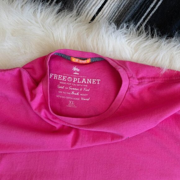 FREE PLANET TEE SZ XL COLORFUL ORGANIC SHORT SLEEVE SHIRT CREWNECK ECOFRIENDLY - Picture 2 of 7